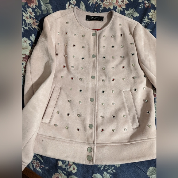 Zara Suede Effect Studed Jacket - Picture 6 of 9